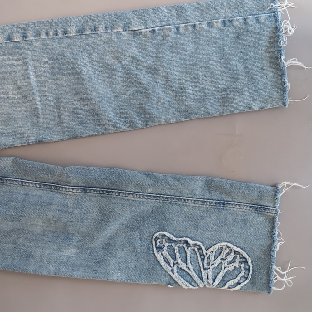 Wide Leg Butterfly Medium Wash Pac Sun Blue Jeans - Picture 7 of 11